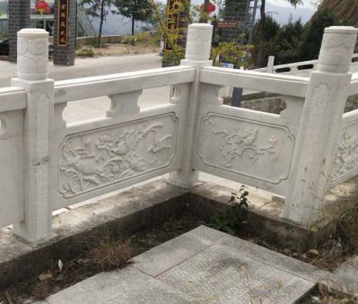 農場(chǎng)庭院荷花雕刻大理石護欄桿