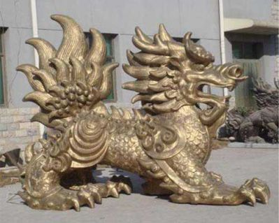 麒麟雕塑-不銹鋼噴漆烤漆大型動(dòng)物景觀(guān)麒麟雕塑