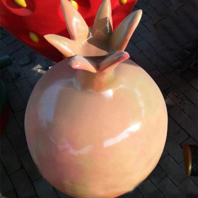 室內創(chuàng  )意玻璃鋼粉色石榴雕塑