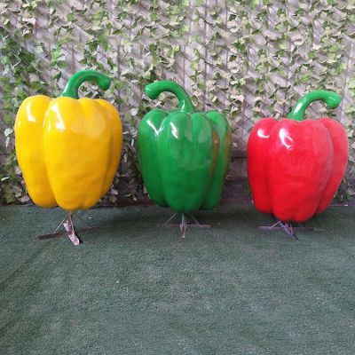 玻璃鋼仿真青椒，大辣椒植物雕塑擺件
