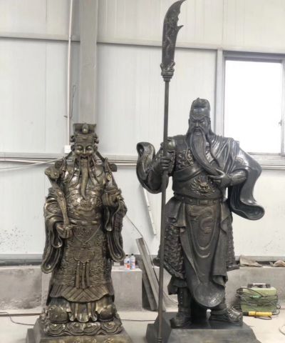 戶(hù)外景區大型景觀(guān)不銹鋼仿銅關(guān)公雕塑