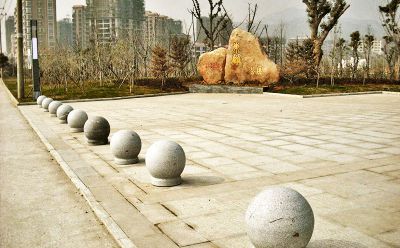 景區公園花崗巖車(chē)阻石球