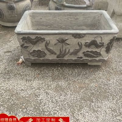 大理石石雕園林庭院長(cháng)方形魚(yú)缸