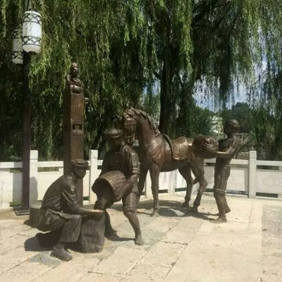 銅雕創(chuàng  )意情景人物景觀(guān)雕塑