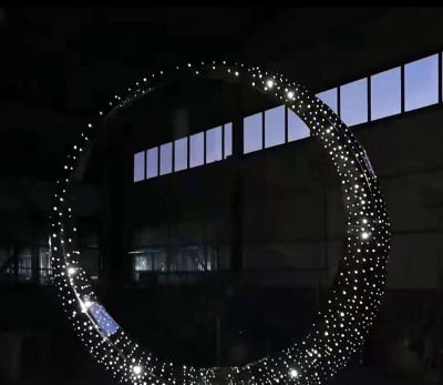 公園創(chuàng  )意抽象夜晚發(fā)光照明鏤空球雕塑