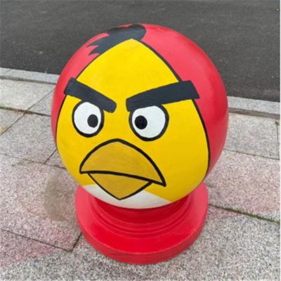 公園路邊創(chuàng  )意彩繪創(chuàng  )意車(chē)阻石雕塑