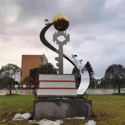 校園廣場(chǎng)戶(hù)外草坪不銹鋼創(chuàng  )意鑰匙擺件