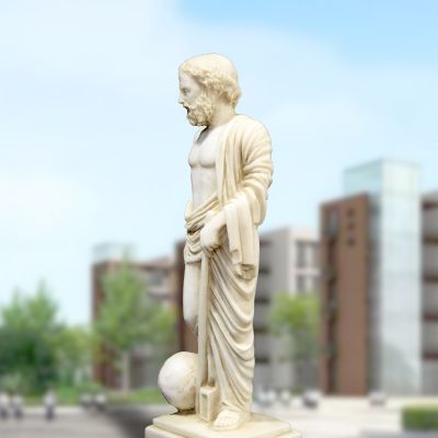 校園漢白玉石雕名人著(zhù)名物理學(xué)家阿基米德雕塑