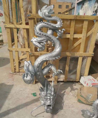 不銹鋼創(chuàng  )意抽象飛龍雕塑