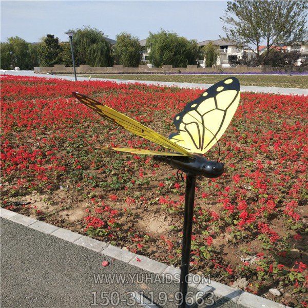 公園戶(hù)外創(chuàng  )意玻璃鋼彩繪蝴蝶雕塑