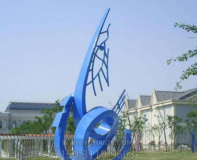 城市街道裝飾藍色簡(jiǎn)約不銹鋼魚(yú)雕塑