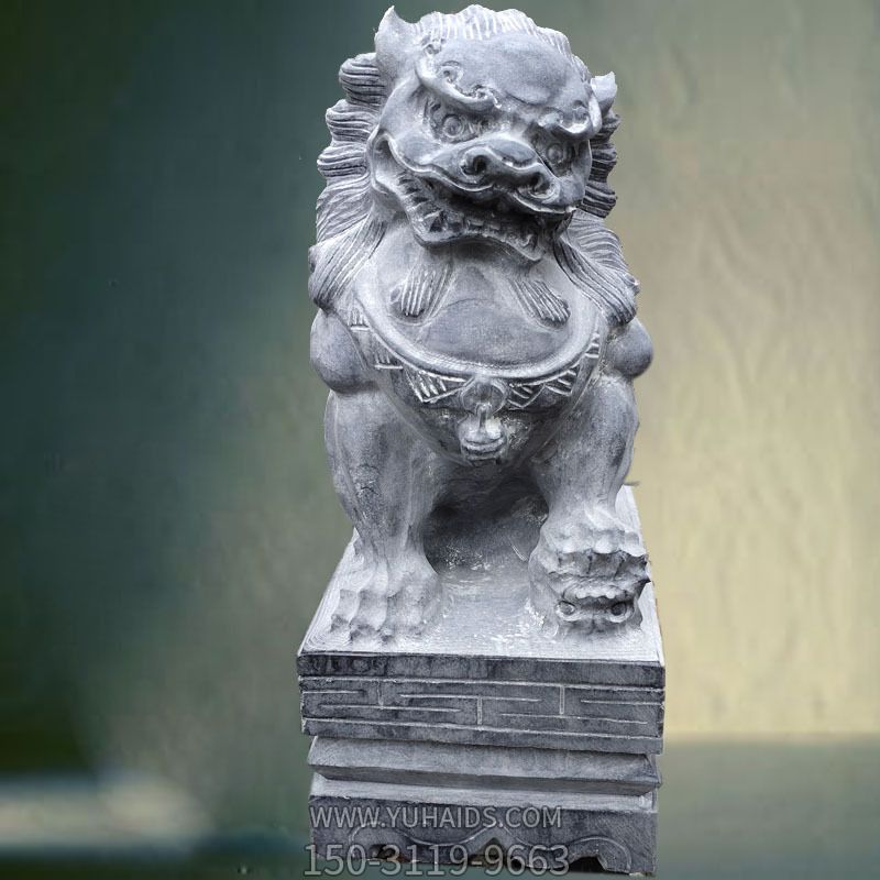 公園創(chuàng )意砂石石雕獅子雕塑