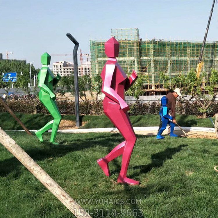 戶(hù)外廣場(chǎng)園林不銹鋼幾何抽象人物景觀(guān)雕塑