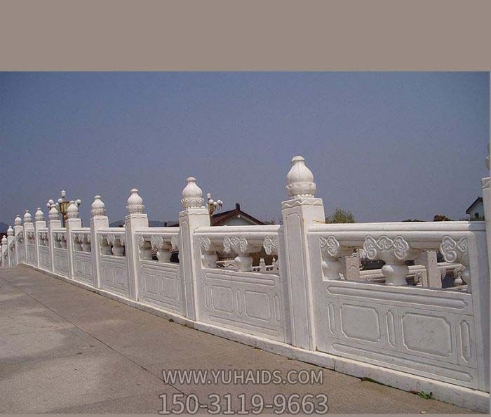 漢白玉戶(hù)外景區石拱橋扶手欄桿雕塑