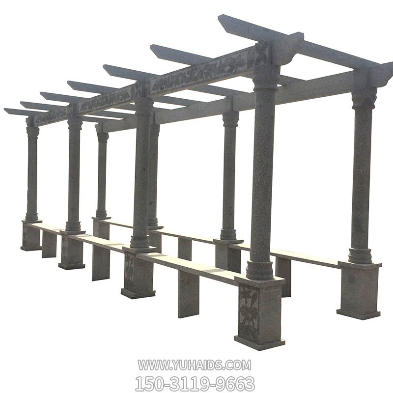 墓園戶(hù)外擺放花崗巖長(cháng)廊羅馬柱涼亭雕雕塑