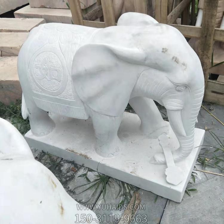大理石石雕景觀(guān)大象雕塑