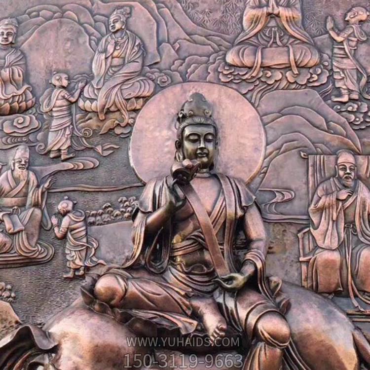 景區廣場(chǎng)擺放大型紫銅鍛銅浮雕中式壁畫(huà)