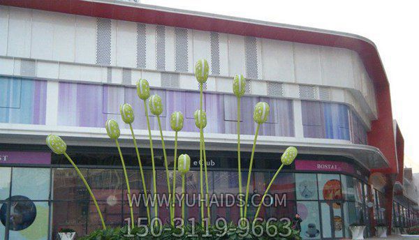別墅小區創(chuàng  )意不銹鋼花朵雕塑