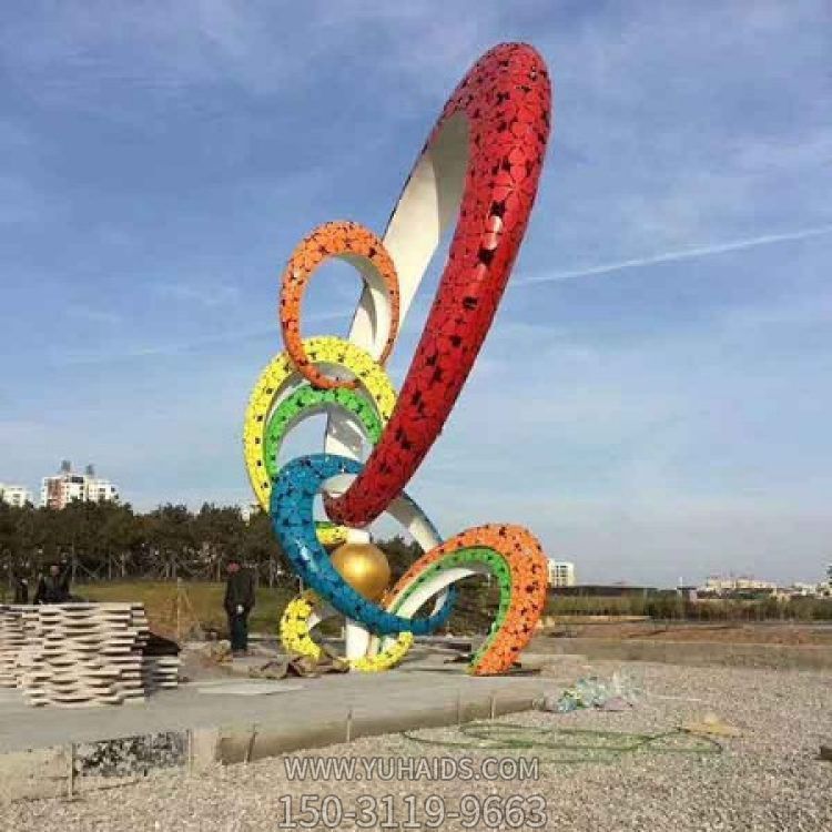 戶(hù)外園林大型創(chuàng  )意彩繪圓環(huán)雕塑