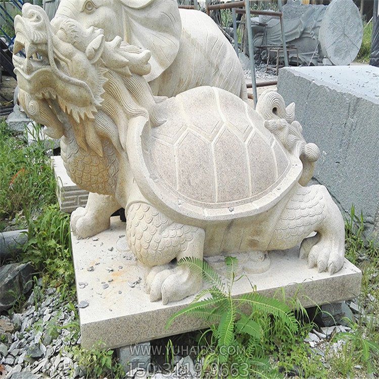 大理石晚霞紅石雕長(cháng)壽神龜龍龜雕塑