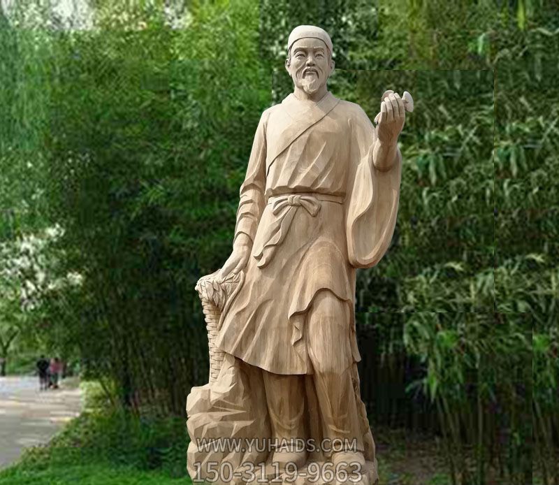 園林景觀(guān)大理石醫學(xué)家李時(shí)珍石雕塑