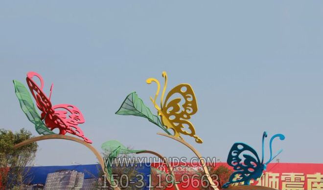 不銹鋼戶(hù)外創(chuàng )意蝴蝶雕塑