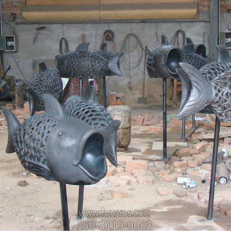 動(dòng)物園海洋館不銹鋼抽象創(chuàng  )意魚(yú)雕塑