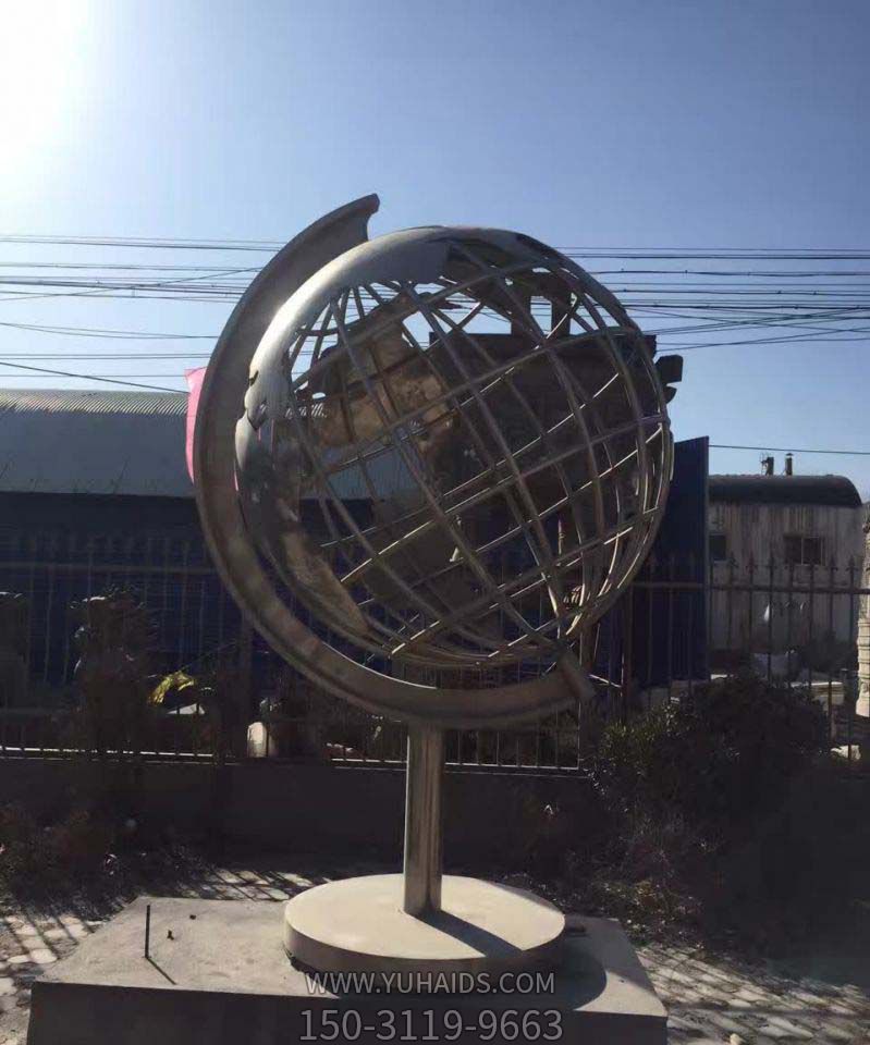 街邊酒店創(chuàng )意大型圓球地球儀雕塑