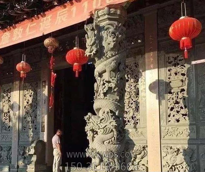 寺廟景觀(guān)大理石龍柱石雕雕塑