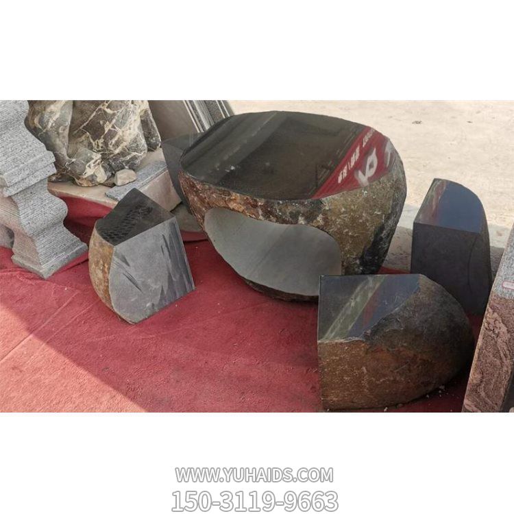 公園一些大理石石雕空心戶(hù)外園林景觀(guān)石桌石凳雕塑