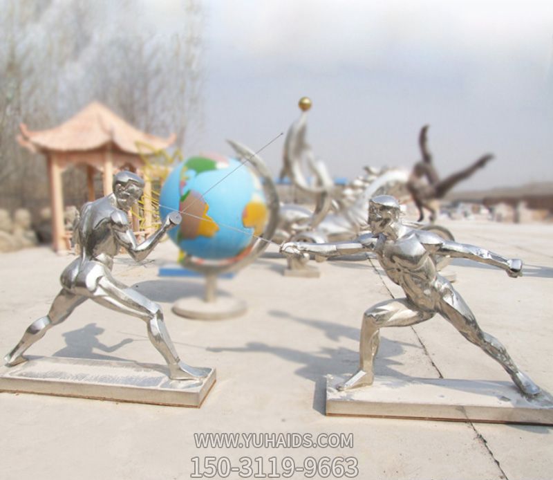 不銹鋼公園擊劍運動(dòng)比賽景觀(guān)雕塑