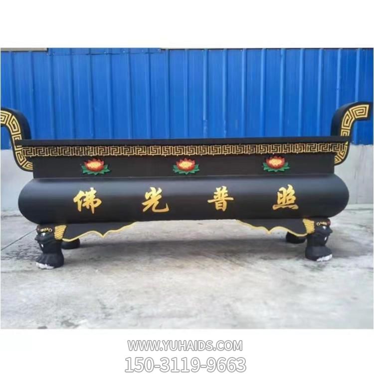 寺廟長(cháng)方形祈福納福上香銅香爐雕塑