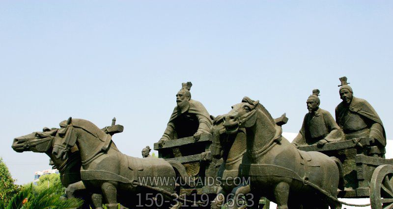 園林景觀(guān)仿古青銅馬車(chē)雕塑