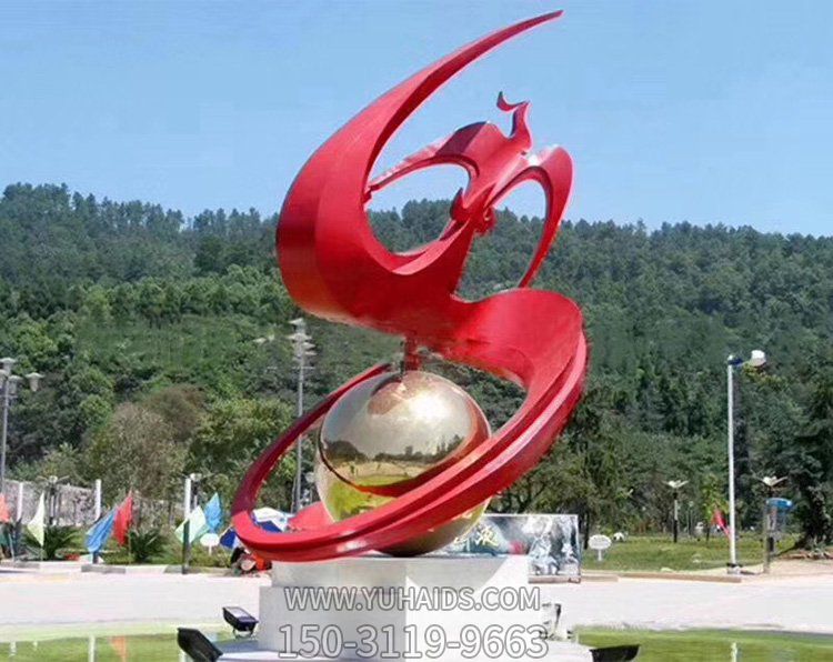 戶(hù)外廣場(chǎng)大型不銹鋼抽象園林?zhù)P凰雕塑