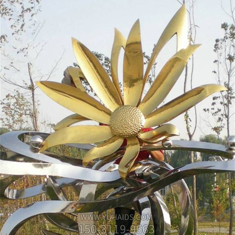 鏡面不銹鋼幾何創(chuàng  )意蓮花擺件雕塑
