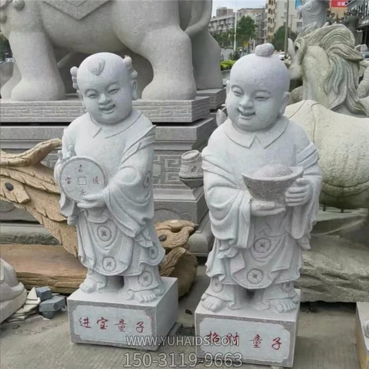 大理石石雕寺廟景觀(guān)創(chuàng  )意童子雕塑