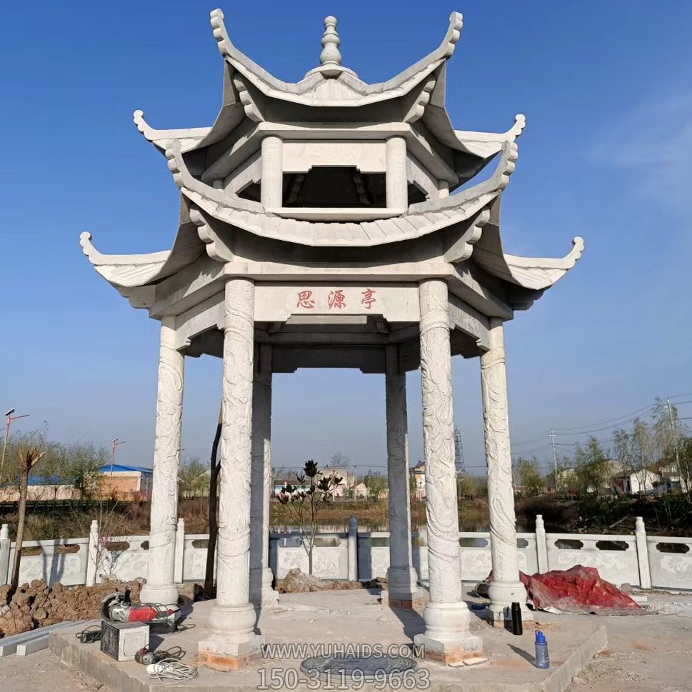 公園廣場(chǎng)青石雙層浮雕休息區擺放涼亭雕塑