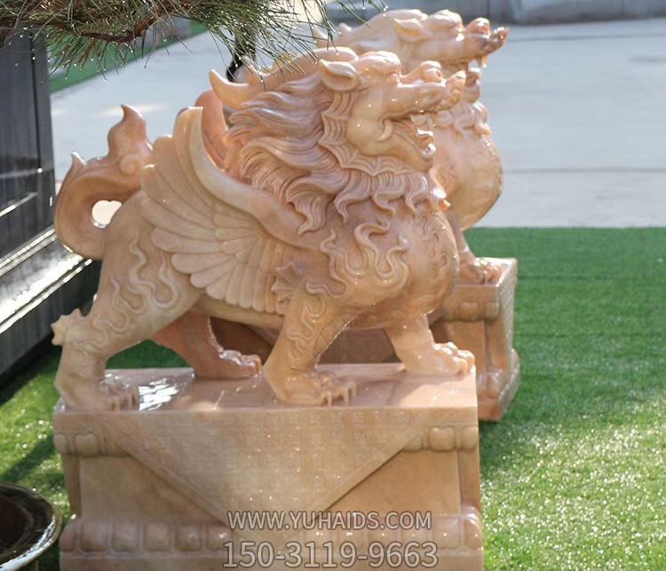 雕塑雕塑 戶(hù)外廣場(chǎng)大型神獸景觀(guān)裝飾品晚霞紅石雕貔貅<a href=