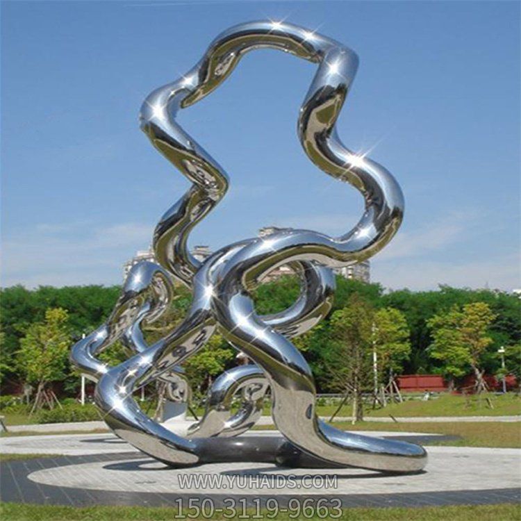 不銹鋼抽象創(chuàng  )意雕塑擺件 商場(chǎng)房地產(chǎn)小區綠化地標 造型可定制