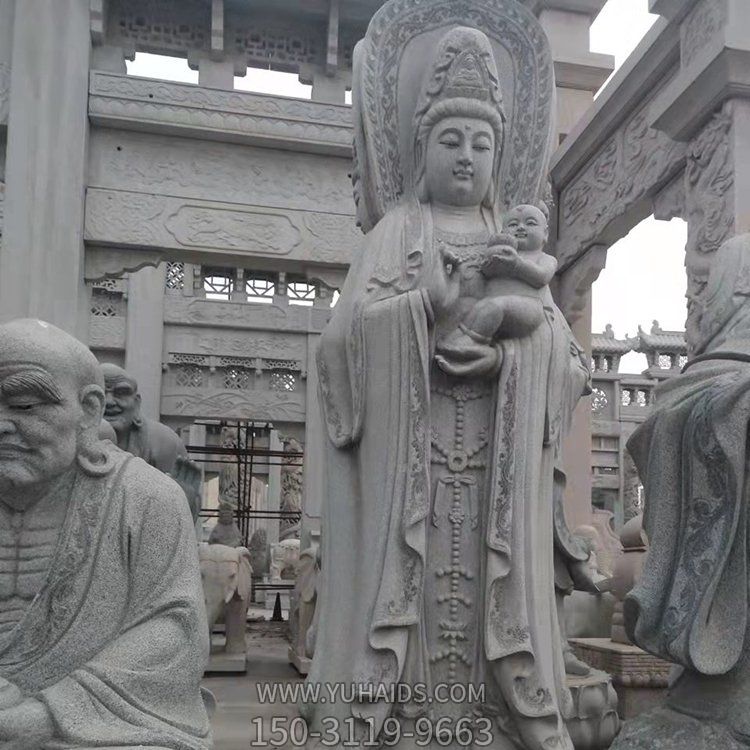 大理石石雕景區寺廟送子觀(guān)音雕塑