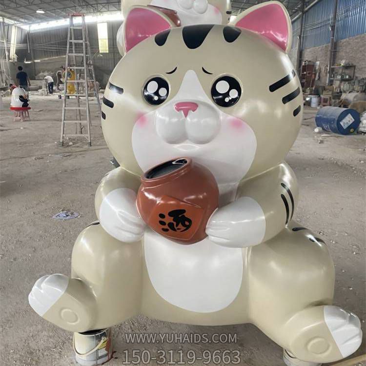 商場(chǎng)創(chuàng  )意 玻璃鋼彩繪卡通人物公仔雕塑造型