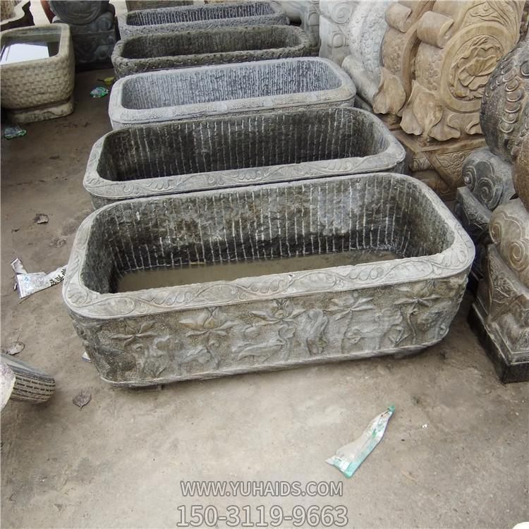 仿古做舊大理石石雕園林庭院養魚(yú)種花老石槽雕塑