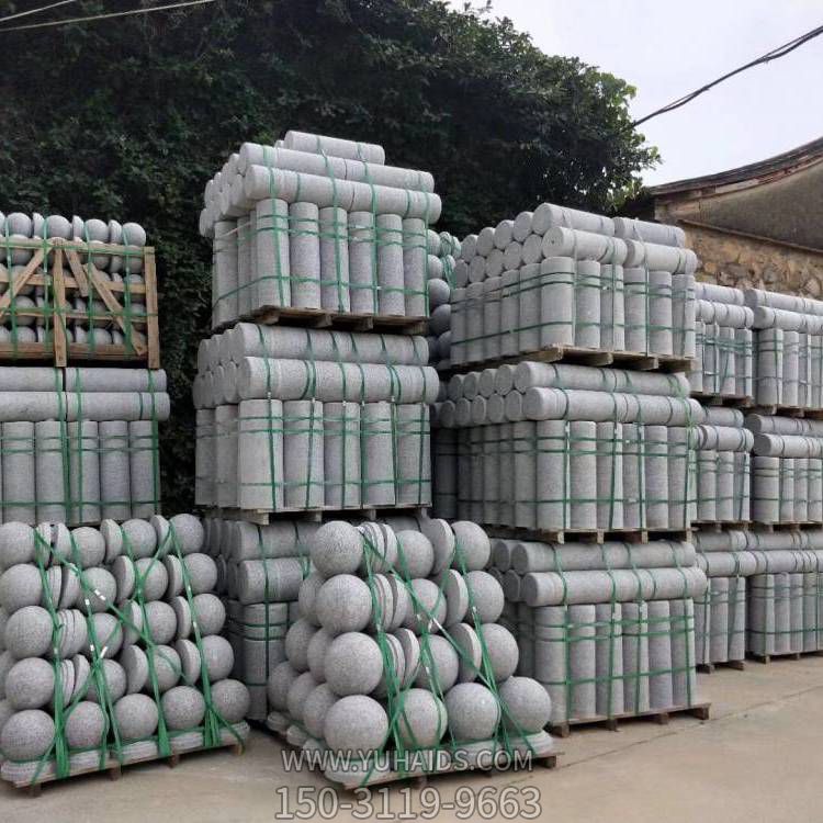 學(xué)校廣場(chǎng)擺放大理石花崗巖阻車(chē)石住石球雕塑