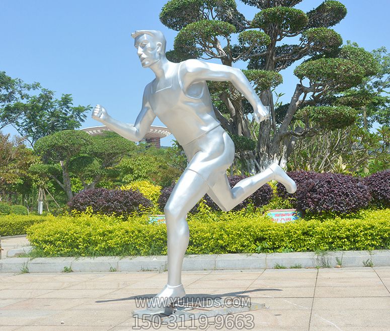 小區學(xué)校體育廣場(chǎng)玻璃鋼抽象跑步運動(dòng)人物雕塑擺件