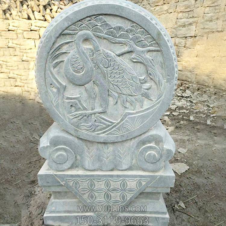 仿古做舊庭院門(mén)口一對門(mén)墩抱鼓石雕塑