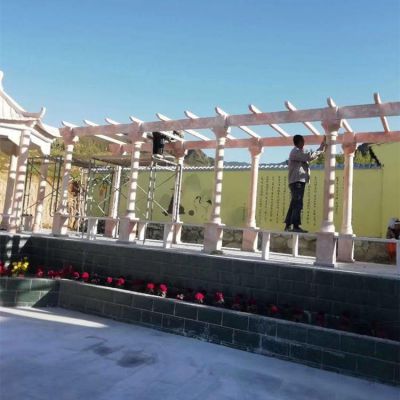 小區廣場(chǎng)擺放古建長(cháng)廊石亭子葡萄架大理石雕塑