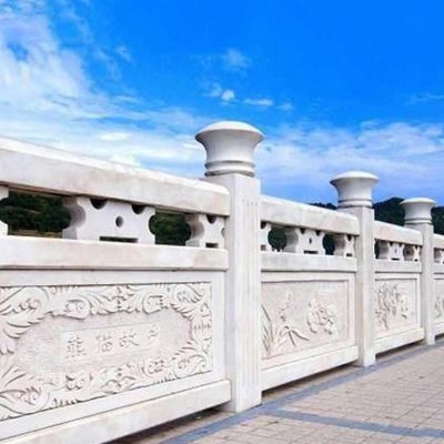 景點(diǎn)裝飾漢白玉浮雕防護扶手欄桿欄板