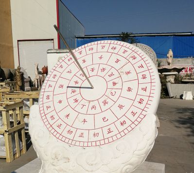校園戶(hù)外石雕古代赤道式計時(shí)器日晷雕塑