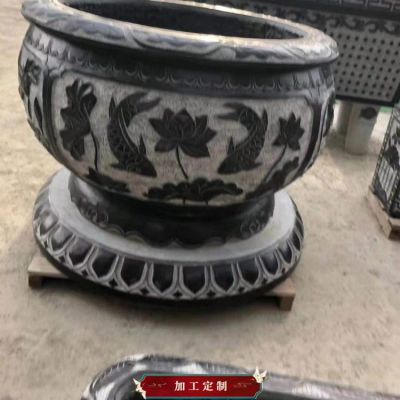 仿古做舊庭院大型魚(yú)缸擺件