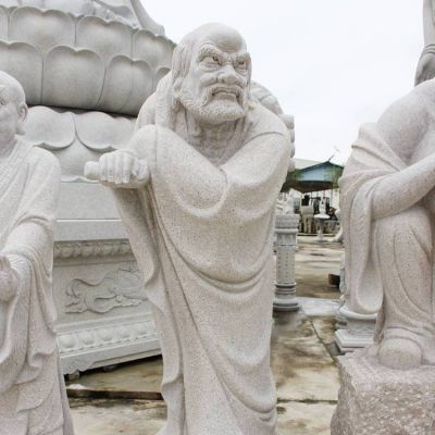 大理石石雕戶(hù)外園林十八羅漢雕塑